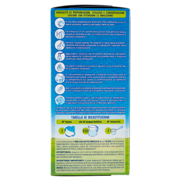 MELLIN 3 Latte di Crescita in polvere 2 x 400 g