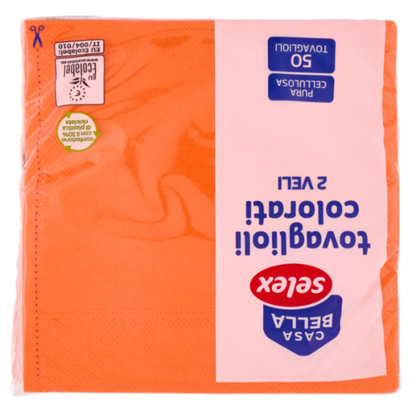 Selex Casa Bella Tovaglioli 2 Veli 33x33 cm Arancione 50 pezzi