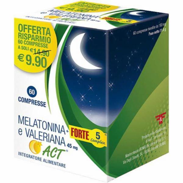 INTEGRATORI IN COMPRESSE MELATONINA E VALERIANA ACT PZ.60