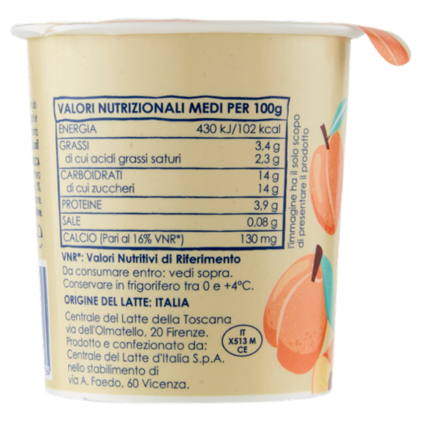 Mukki yogurt da latte 100% Toscano Albicocca 100% naturale 115 g