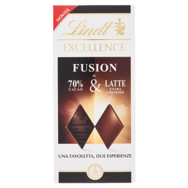 Lindt Excellence Fusion Tavoletta 2 strati cioccolato fondente 70% e latte 100 g