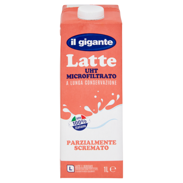 IL GIGANTE Latte UHT Microfiltrato a Lunga Conservazione Parzialmente Scremato 1 L