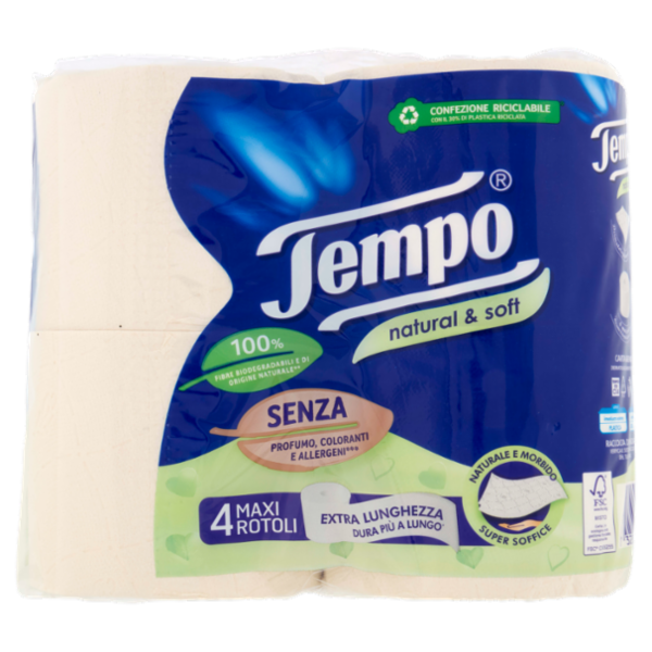 Tempo natural & soft Maxi Rotoli 4 pz