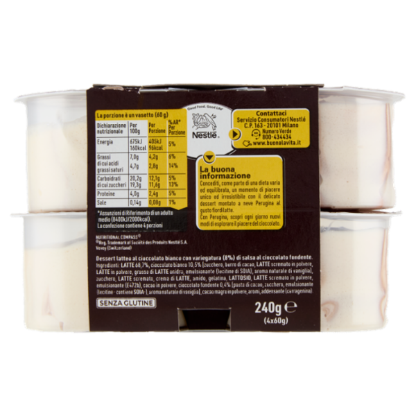 PERUGINA Nuvole Mousse Gusto Fiordilatte 4x60g