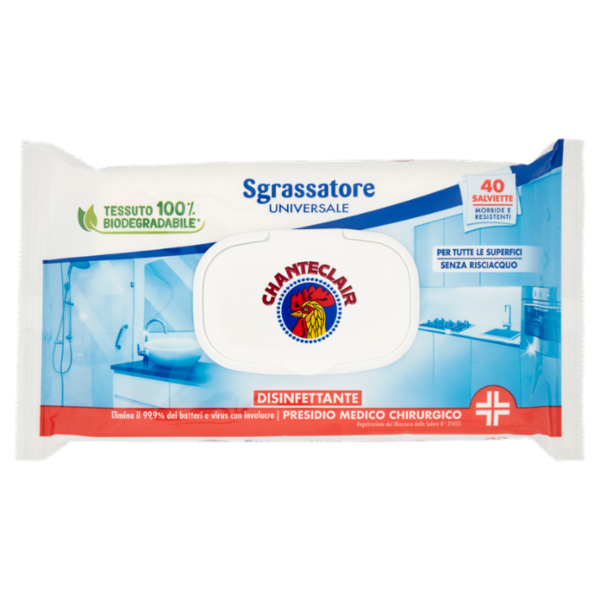 Chanteclair Sgrassatore Universale Disinfettante Salviette 40 pz