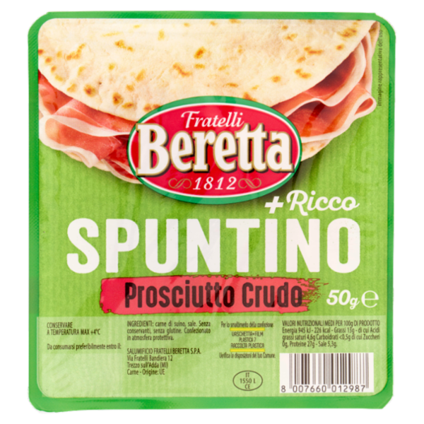Fratelli Beretta Spuntino + Ricco Prosciutto Crudo 50 g
