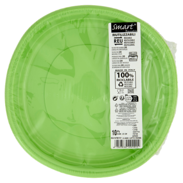 Smart Reusable Piatti Riutilizzabili G. Anis 22 cm 10 pz