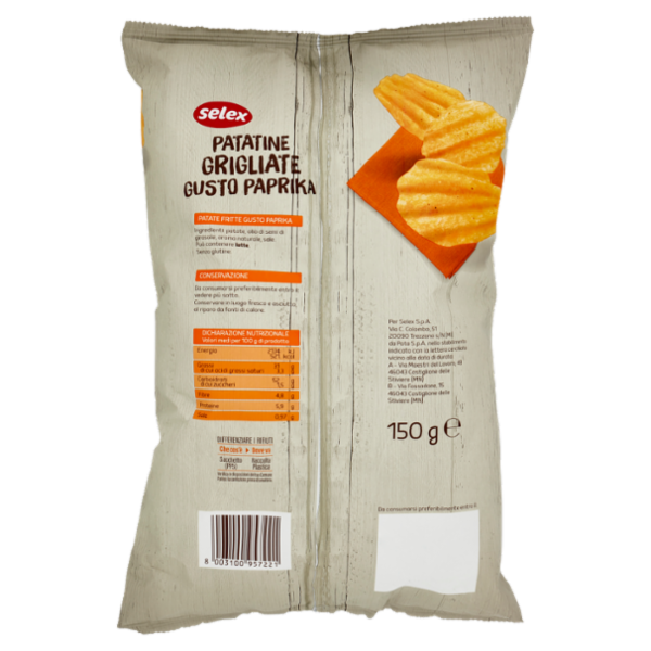 Selex Patatine Grigliate Gusto Paprika 150 g