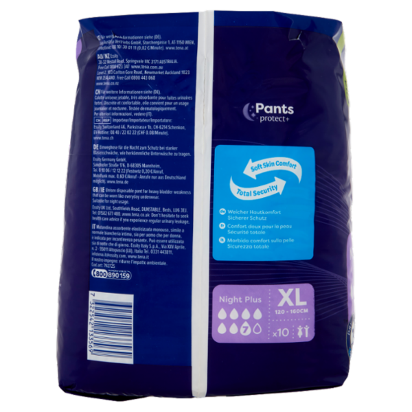 Tena Pants protect+ Night Plus XL 10 pz