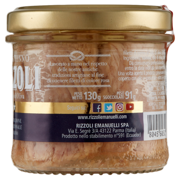 Rizzoli Filetti di Tonno in Olio di Oliva 130 g