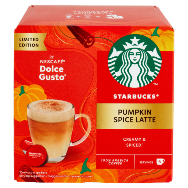 STARBUCKS Pumpkin Spice Latte by Nescafé Dolce Gusto Zucca Spezie e Caffè 12 Capsule 129g