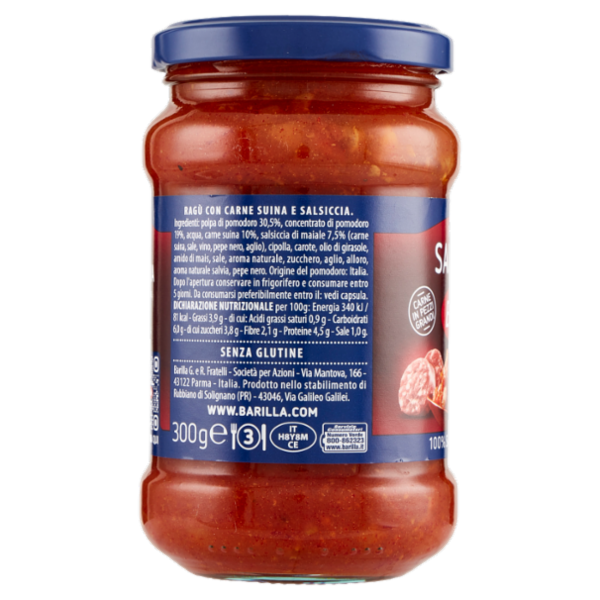 Barilla Sugo Ragù Salsiccia Condimento per Pasta 300g