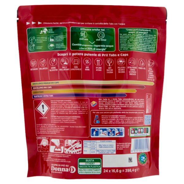 PRIL Tutto in 1 Extra Tabs Limone & Lime 24pz (398,4g)