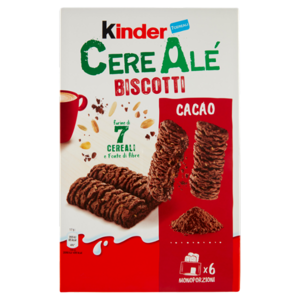 Kinder CereAlé Biscotti Cacao 6 astucci da 2 biscotti 204 g