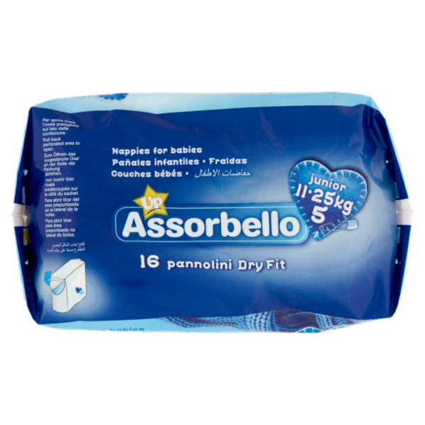 Assorbello Up junior 11-25kg taglia 5 pannolini 16 pz