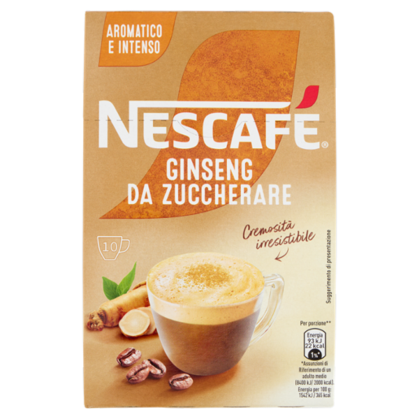 NESCAFÉ Ginseng da Zuccherare Caffè Solubile con Ginseng, 10 Bustine 60g