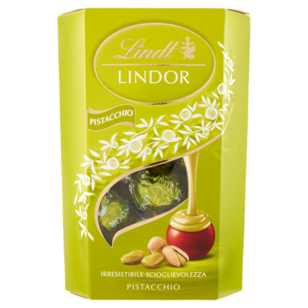 Lindt Cioccolatini Lindor Cioccolato al latte Pistacchio Scatola 200 g