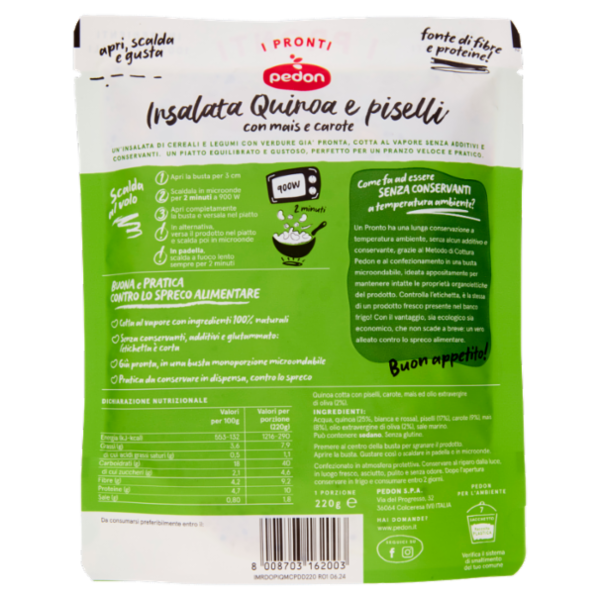 pedon I Pronti Insalata Quinoa e piselli 220 g