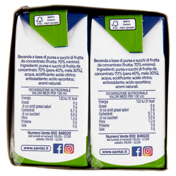 Santàl Dolce di Natura pera Senza Zuccheri Aggiunti 6 x 200 ml