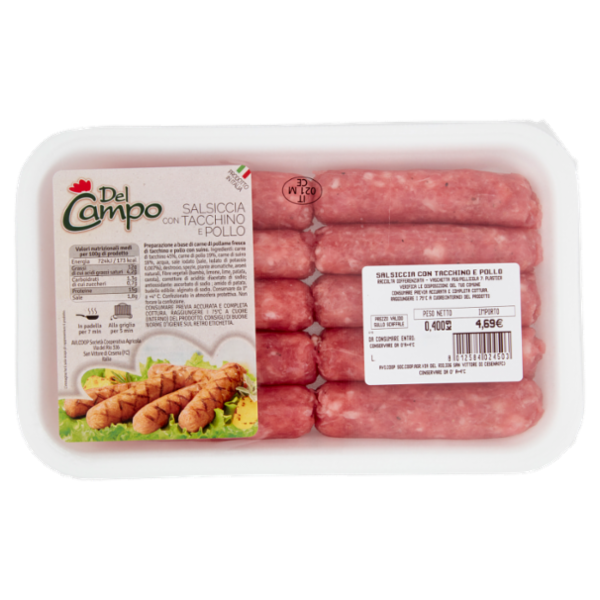 Del Campo Salsiccia con Tacchino e Pollo 0,400 kg