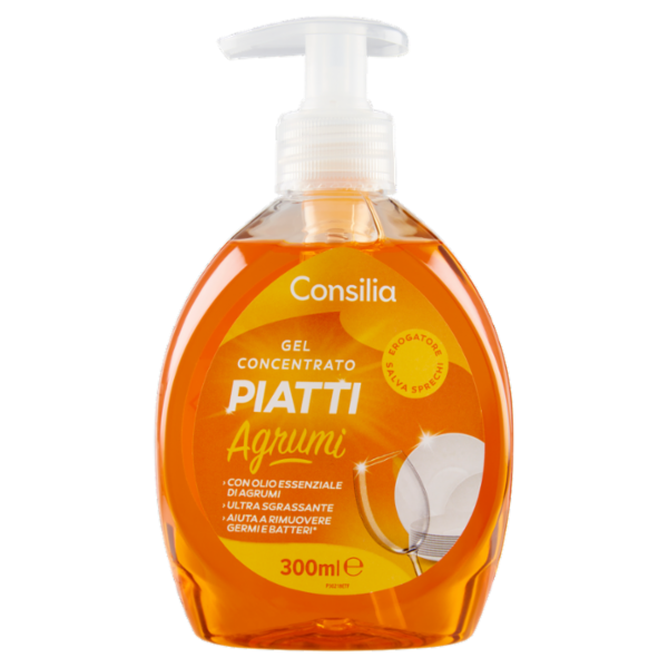 Consilia Detergente per Stoviglie in Gel Concentrato Agrumi 300 ml