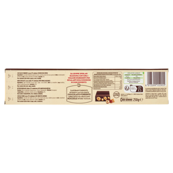 Sperlari Zanzibar il Nocciolato Fondente Cioccolato con Nocciole Intere 250 g