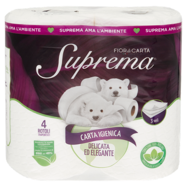 Fior di Carta Lifestyle Suprema Carta Igienica Delicata ed Elegante 3 veli 4 pz