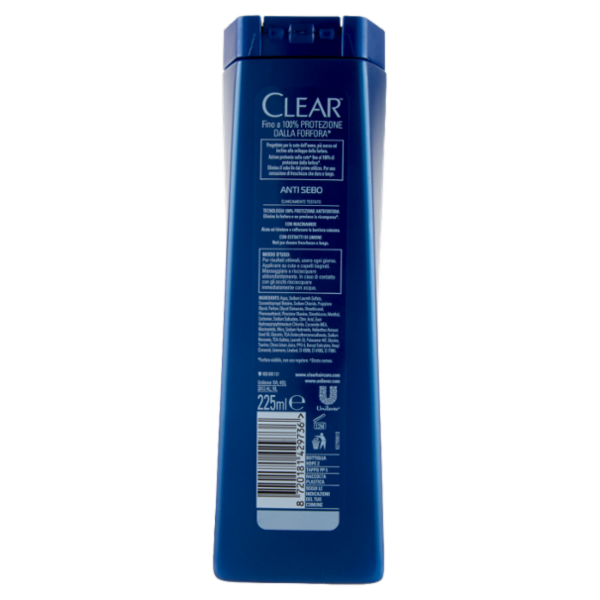 Clear Men Shampoo Antiforfora Anti Sebo 225 ml