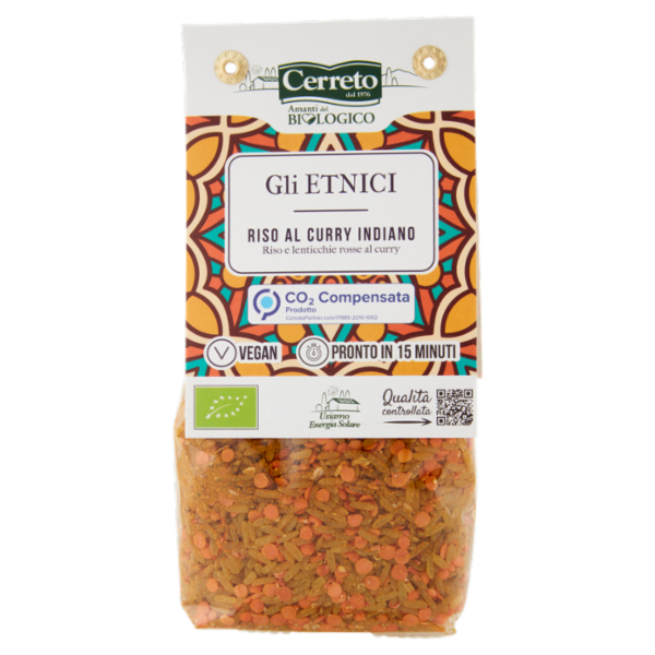 Cerreto Gli Etnici Riso al Curry Indiano Riso e lenticchie rosse al curry 250 g