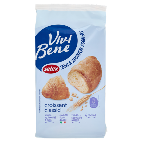 Selex Vivi Bene Croissant Classici Senza Zuccheri Aggiunti 6x40g