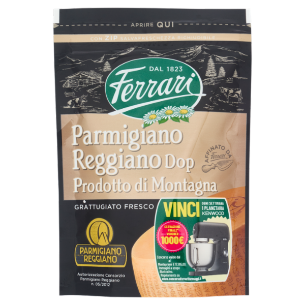 Ferrari Parmigiano Reggiano Dop Prodotto di Montagna Grattugiato Fresco 60 g