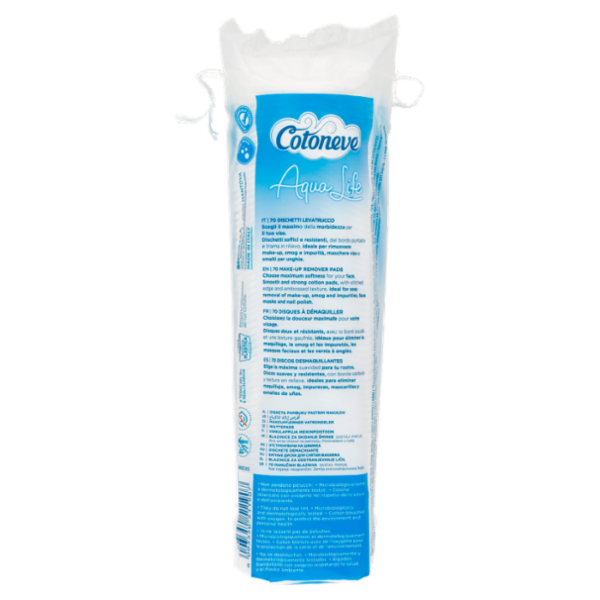 Cotoneve Aqua Life Dischetti Levatrucco Duo Plus 70 pz