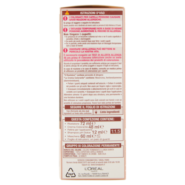 L'Oreal Paris Colorazione permanente senza ammoniaca, Riflesso Universale, Castano 4U