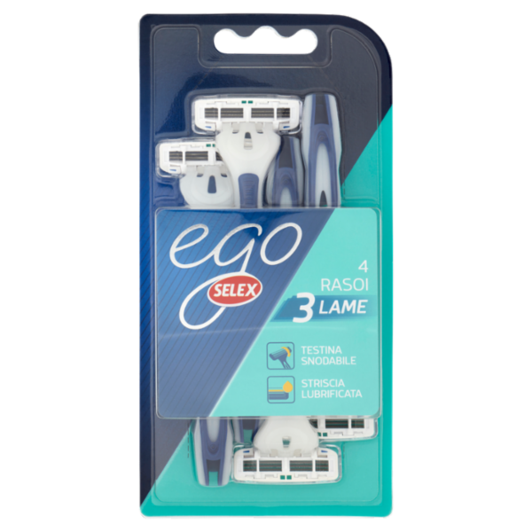 Selex Ego Rasoio Trilama Usa e Getta Uomo 4 pezzi