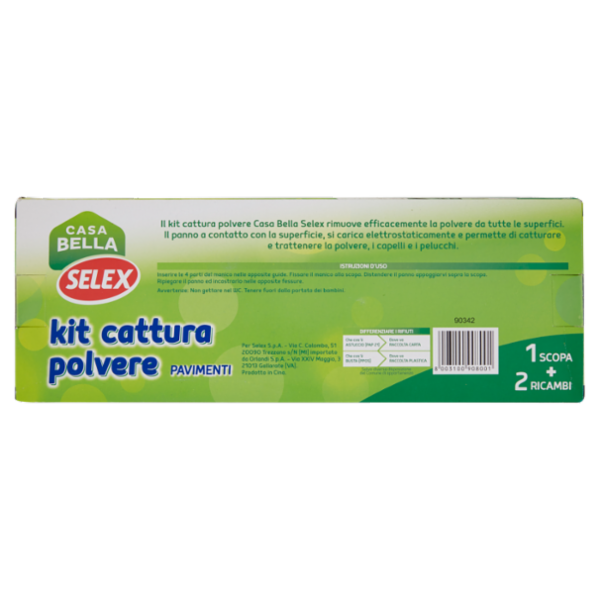 Selex Casa Bella Kit Catturapolvere 1 Scopa + 2 Panni