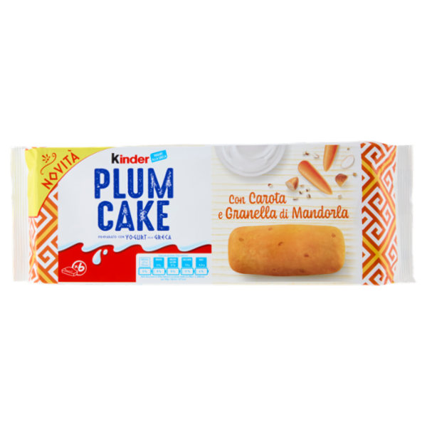 Kinder Plumcake con Carota e Granella di Mandorla 6 x 32 g