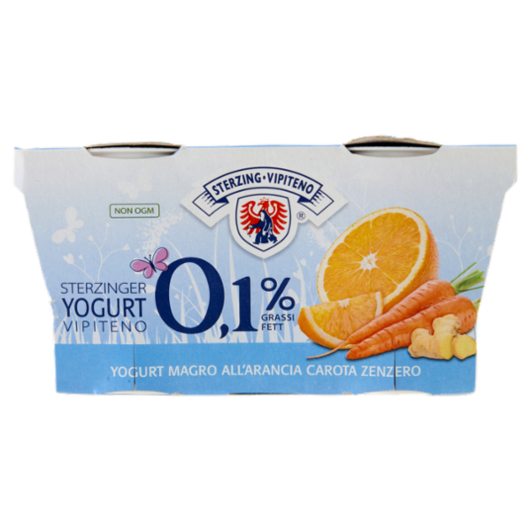 Sterzing Vipiteno 0,1% Grassi Yogurt Magro all'Arancia Carota e Zenzero 2 x 125 g