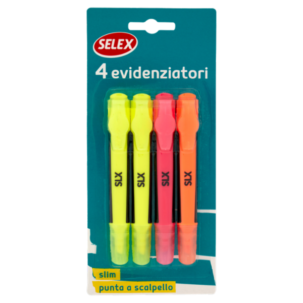Selex Evidenziatore Slim Colori Assortiti 4 pezzi