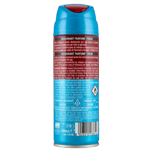 Intesa Pour Homme Deodorant Parfumé Fresh Body Spray 180 mL