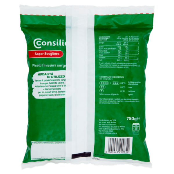 Consilia Piselli Finissimi Surgelati 750 g