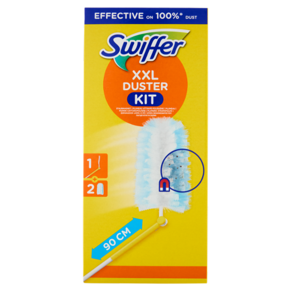 Swiffer XXL Duster Kit Cattura Polvere (1 Manico + 2 Piumini per spolverare)