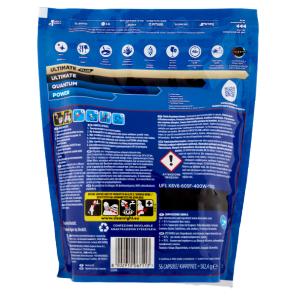 Finish Quantum Limone pastiglie lavastoviglie 56 lavaggi 582,4 g