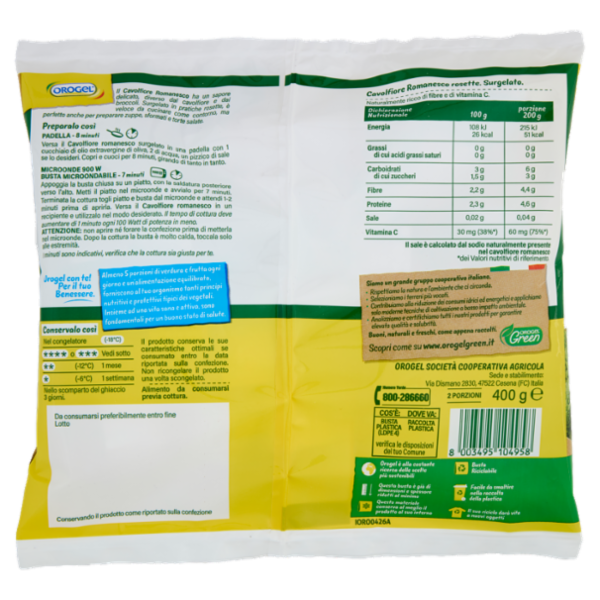 Orogel Cavolfiore Romanesco a Rosette Surgelati 400 g