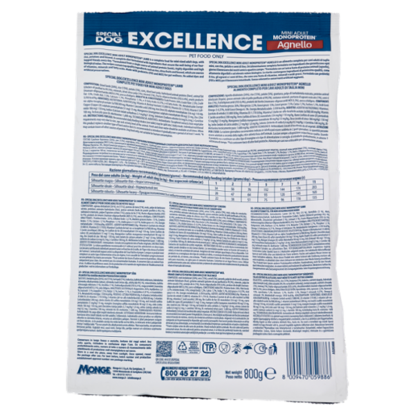 Special Dog Excellence Mini Adult Monoprotein Agnello con riso, patate, agrumi 800 g