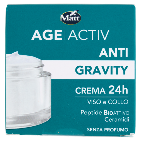Matt Age Activ Anti Gravity Crema 24h Viso e Collo Peptide Bioattivo Ceramidi 50 ml