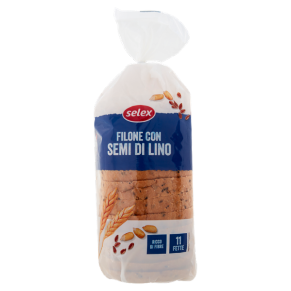 Selex Pane Filone con Semi di Lino a Fette 500 g