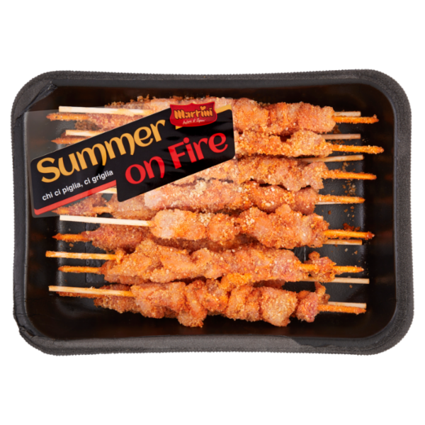 Martini Summer on Fire Arrosticini di Pollo Panati Marinati in Salsa BBQ Kansas 0,330 kg