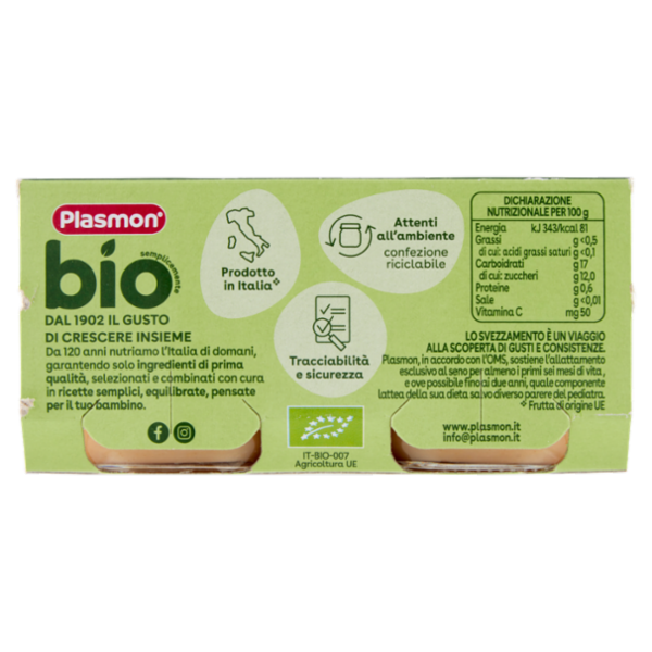 Plasmon semplicemente bio pera 2 x 80 g