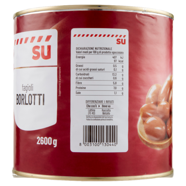 Sù Fagioli Borlotti Lessati 2600 g