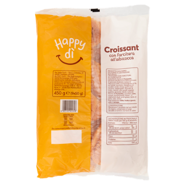 Happy dì Croissant all'Albicocca 9x50 g